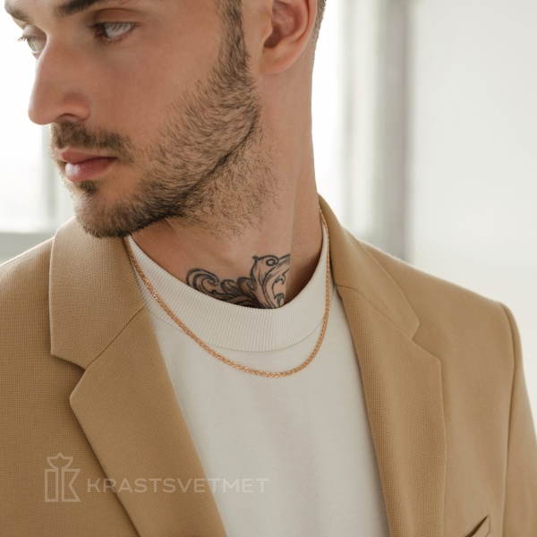 Цепь из красного золота 585, плетение «Ромб двойной»